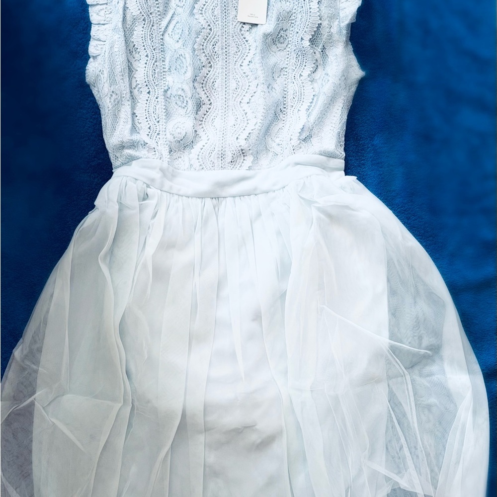 Simple Light Blue Lace Dress (NEW)
